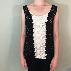 BKE Boutique Lined Lace Sleeveless Top, Sz Medium